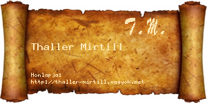 Thaller Mirtill névjegykártya